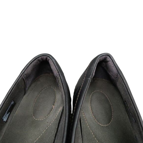 Clarks Shoes Womens 7.5 Loafer Slip On Ashland Leather Black Classic Career Flat - Picture 13 of 14